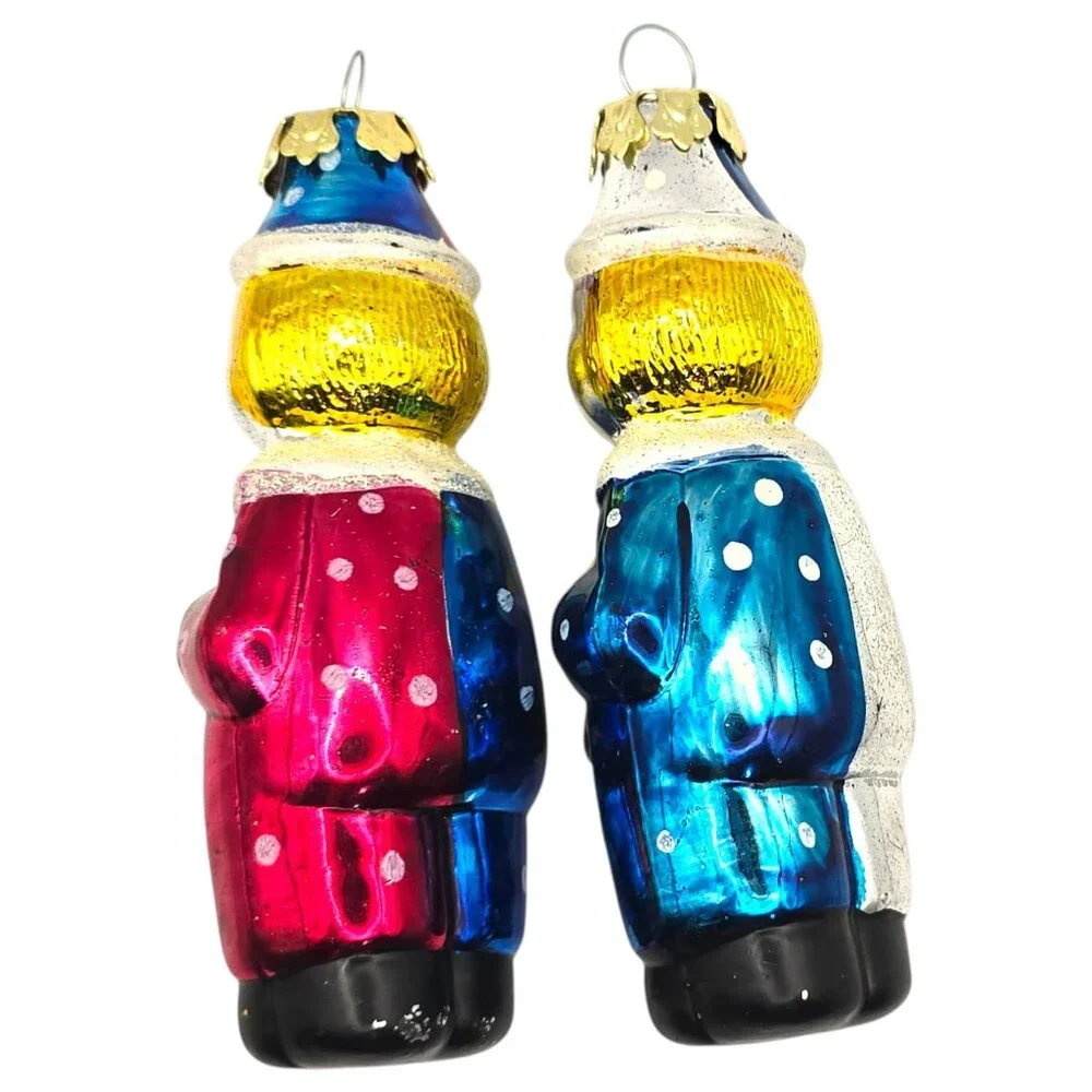 VTG Blown‎ Glass Circus Clown Ornaments 4